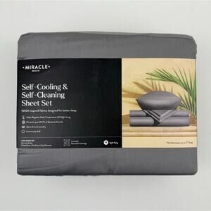 Miracle Made Sheet Set SPLIT KING Self-Cooling Self-Cleaning Luxe STONE GRAY New